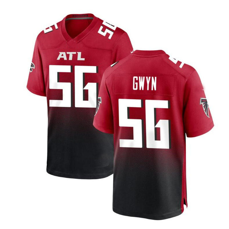 A.Falcons # 56 Jovaughn Gwyn Alternate Game Jersey - Red Stitched American Football Jerseys - Main View