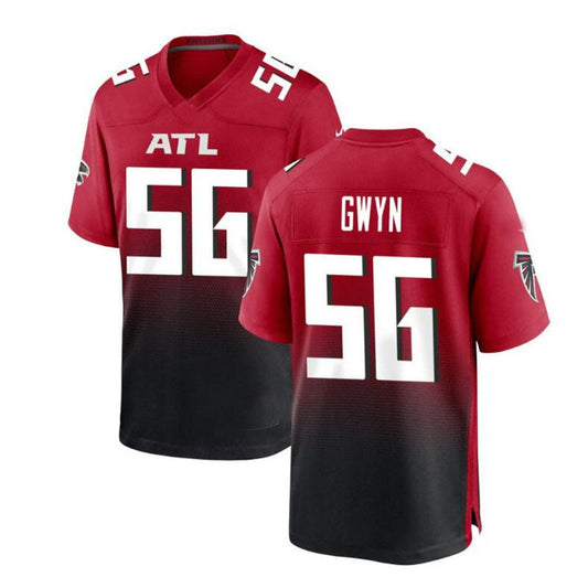 A.Falcons # 56 Jovaughn Gwyn Alternate Game Jersey - Red Stitched American Football Jerseys - Main View
