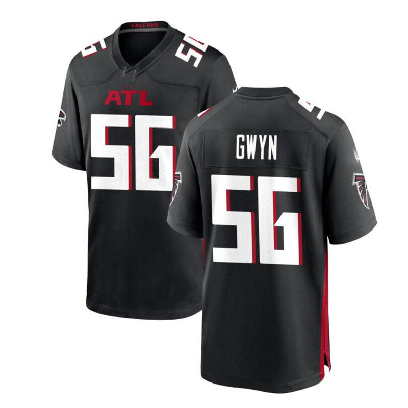 A.Falcons # 56 Jovaughn Gwyn Game Jersey - Black Stitched American Football Jerseys - Main View