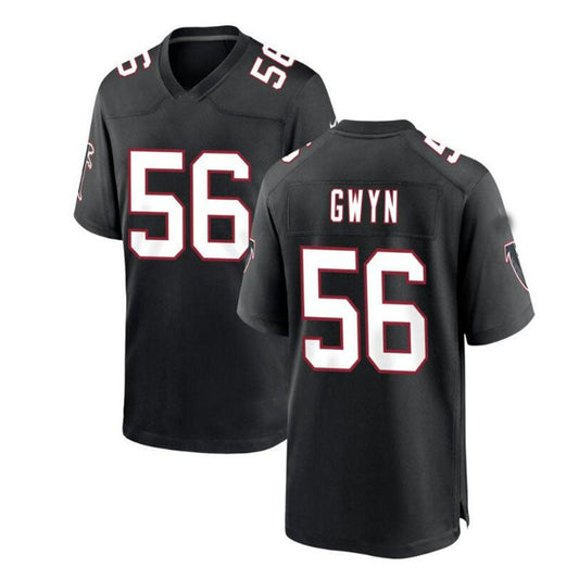 A.Falcons # 56 Jovaughn Gwyn Throwback Game Jersey - Black Stitched American Football Jerseys - Main View
