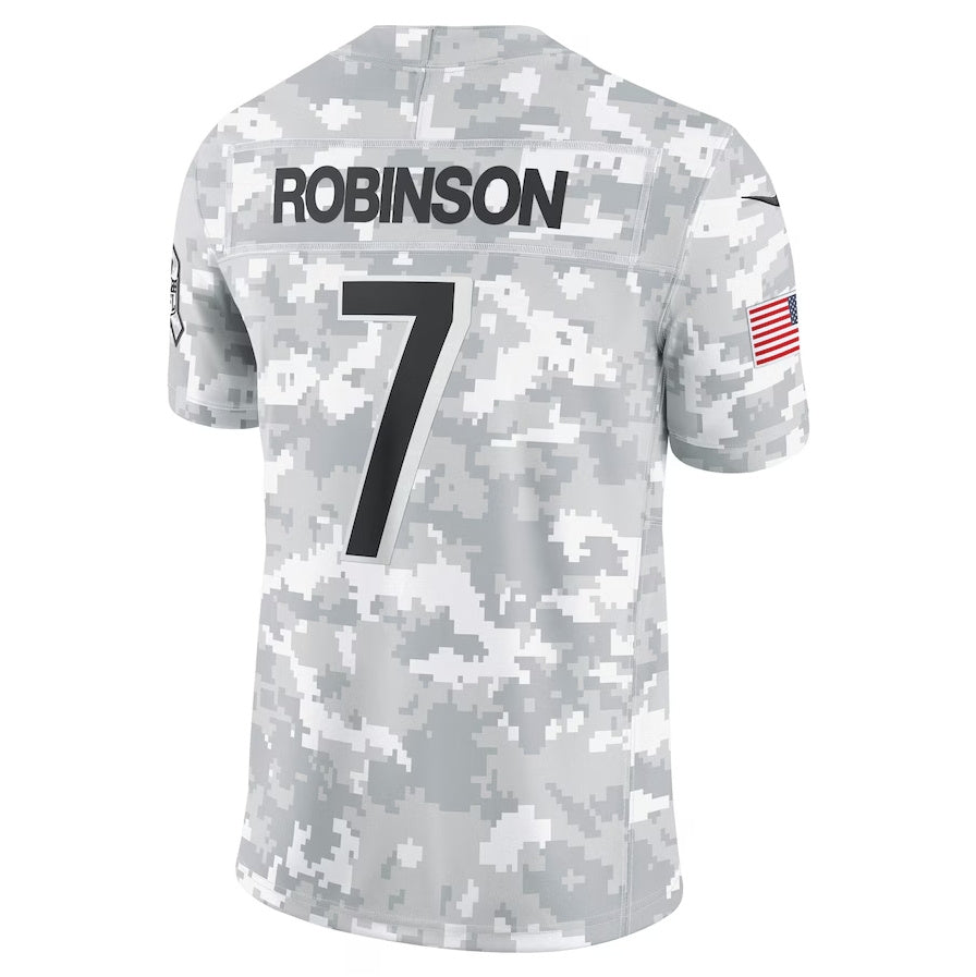A.Falcons #7 Bijan Robinson Arctic Camo 2024 Salute to Service Limited Stitched American Football Jerseys - Main View