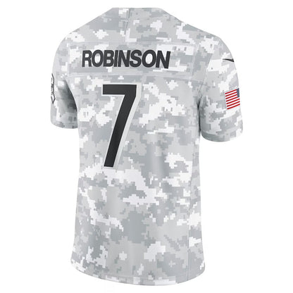 A.Falcons #7 Bijan Robinson Arctic Camo 2024 Salute to Service Limited Stitched American Football Jerseys - Main View