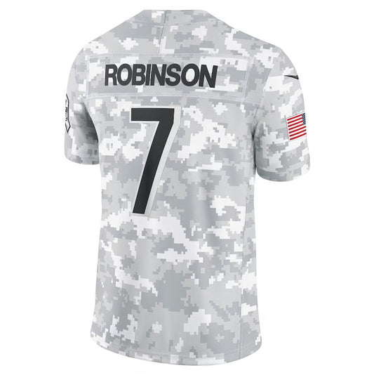 A.Falcons #7 Bijan Robinson Arctic Camo 2024 Salute to Service Limited Stitched American Football Jerseys - Main View