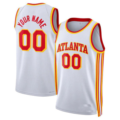 Custom A.Hawks Unisex 2022-23 Swingman Jersey White Statement Edition American Stitched Basketball Jersey - Main View