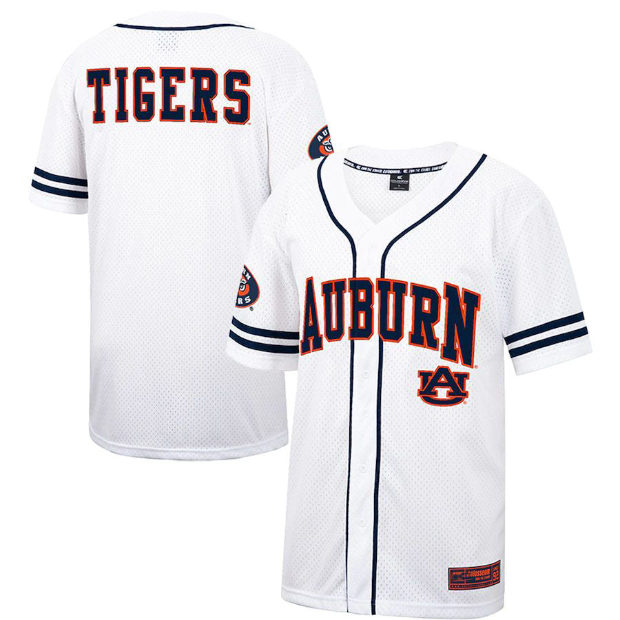 A.Tigers Colosseum Free Spirited Baseball Jersey White Navy Stitched American College Jerseys - Main View