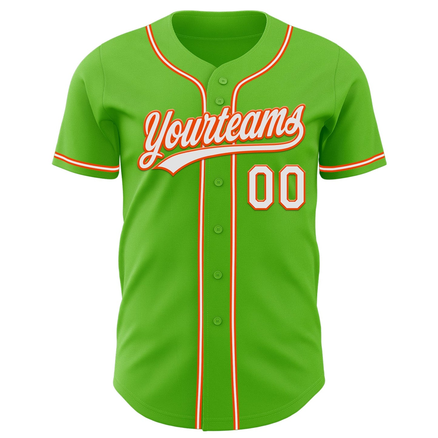 Custom Aurora Green White-Orange Authentic Baseball Jersey view 2