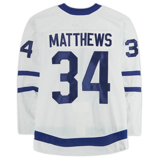 T.Maple Leafs #34 Auston Matthews Fanatics Authentic Game-Used White Jersey from the 2021-22 Season Stitched American Hockey Jerseys - Main View