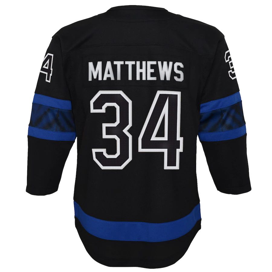 T.Maple Leafs #34 Auston Matthews Alternate Premier Player Jersey Black Stitched American Hockey Jerseys - Main View