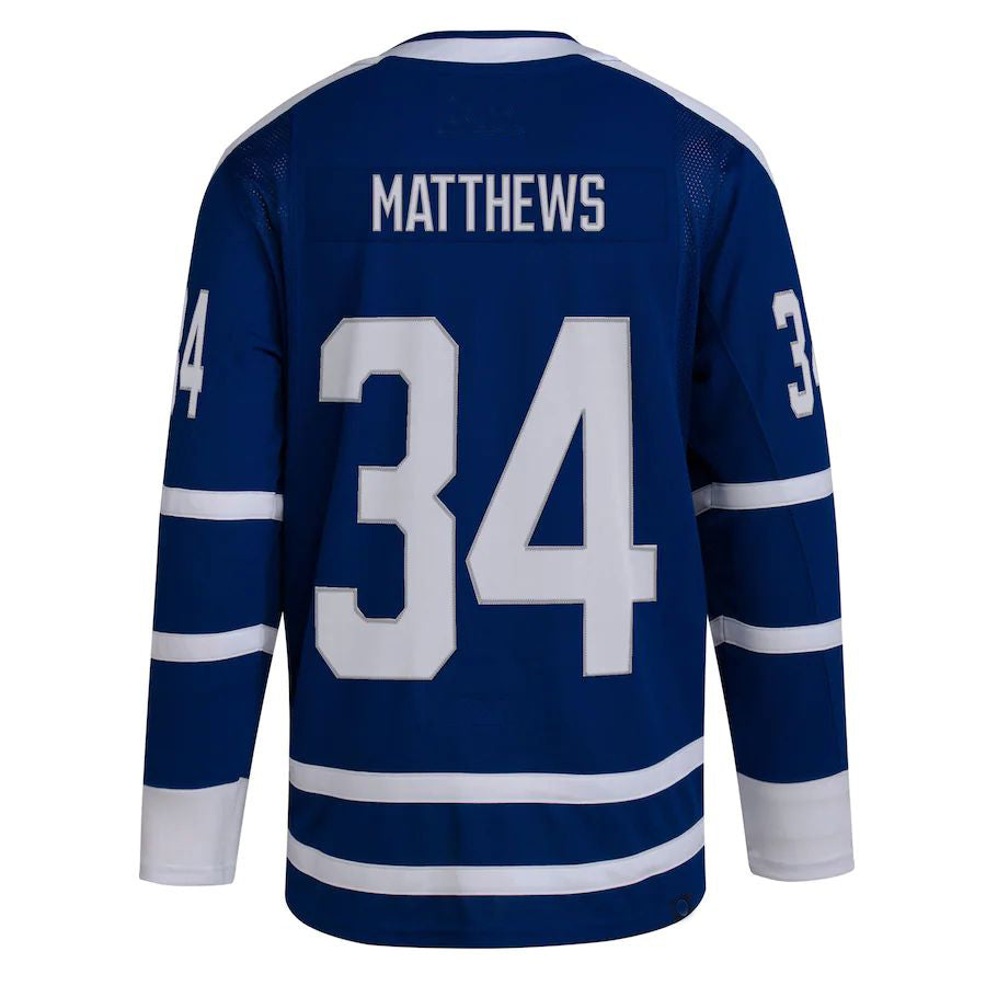 T.Maple Leafs #34 Auston Matthews Reverse Retro 2.0 Authentic Player Jersey Blue Stitched American Hockey Jerseys - Main View