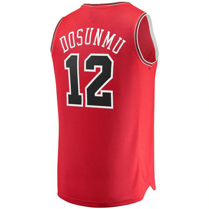 C.Bulls #12 Ayo Dosunmu Fanatics Branded 2021-22 Fast Break Replica Jersey Icon Edition Red Stitched American Basketball Jersey - Main View