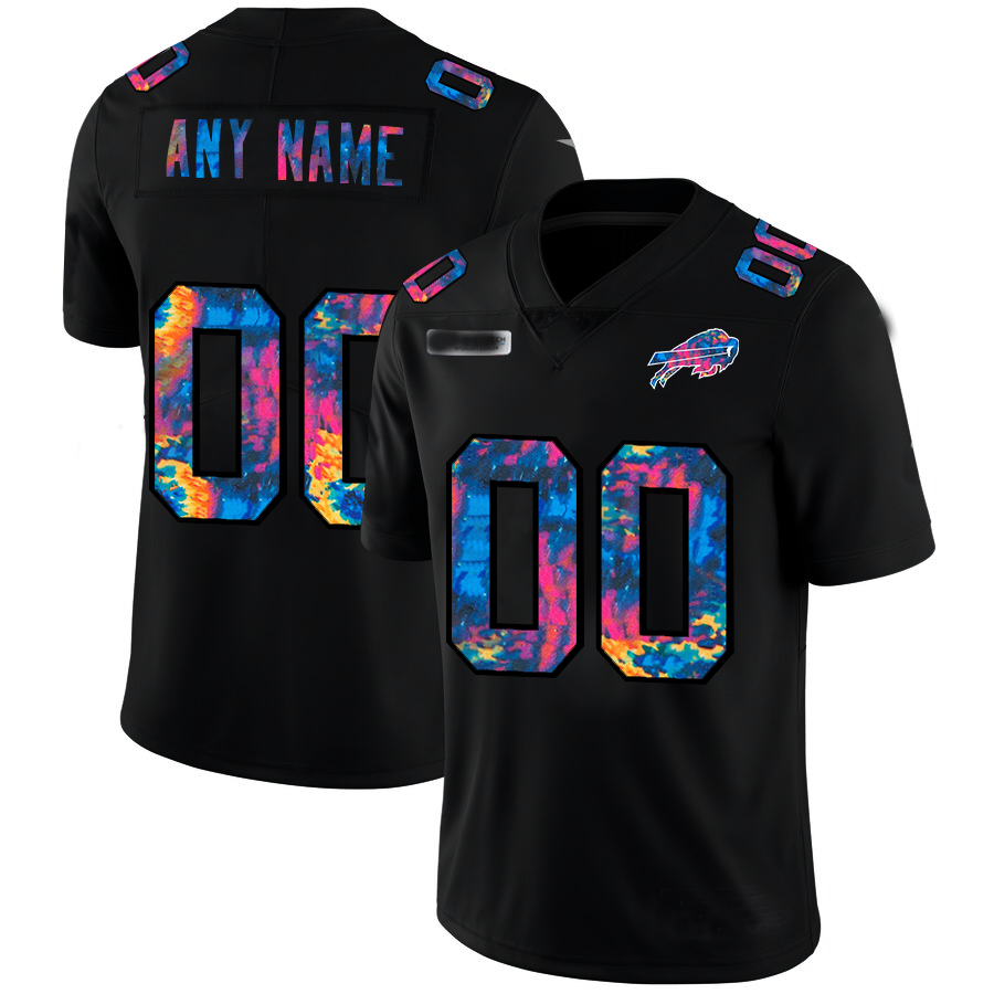 Custom B.Bills Multi-Color Black 2020 Crucial Catch Vapor Untouchable Limited Football Jersey Stitched American Jerseys - Main View