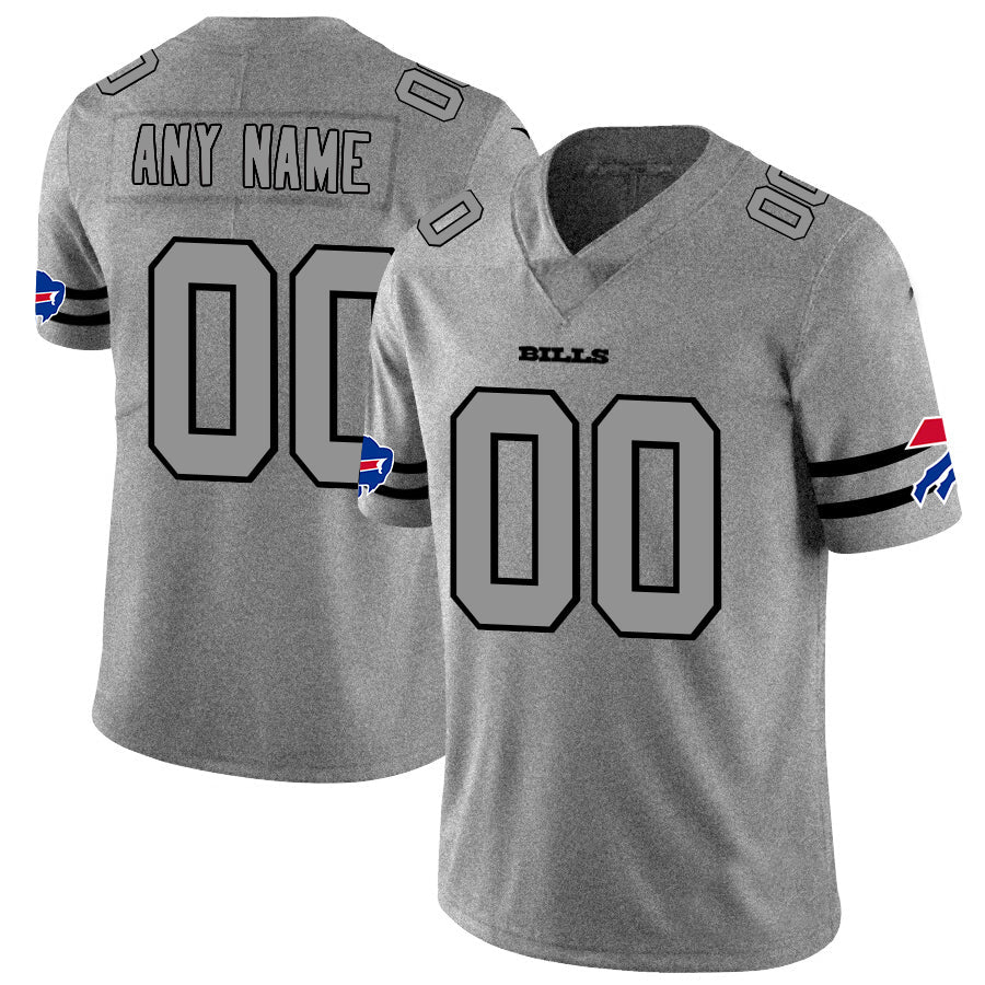 Custom B.Bills 2019 Gray Gridiron Gray Vapor Untouchable Limited Jersey Stitched Jersey Football Jerseys - Main View