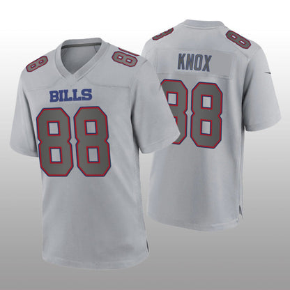 B.Bills #88 Dawson Knox Gray Atmosphere Game Jersey Stitched American Football Jerseys - Main View