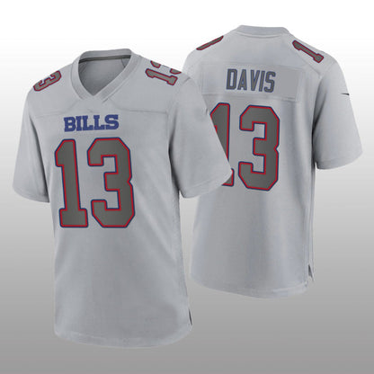 B.Bills #13 Gabriel Davis Gray Atmosphere Game Jersey Football Stitched American Jerseys - Main View