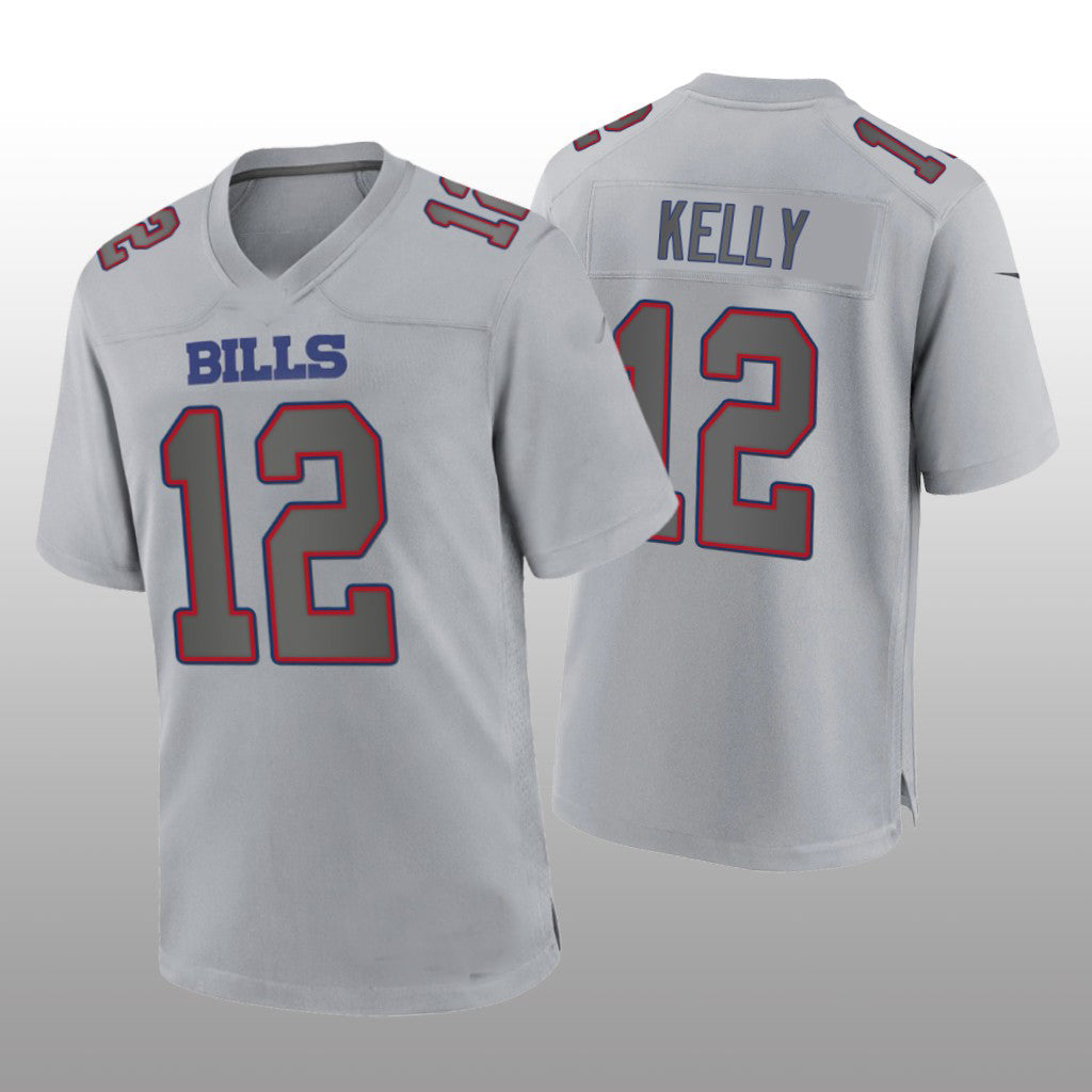B.Bills #12 Jim Kelly Gray Atmosphere Game Retired Player Jersey Football Stitched American Jerseys - Main View