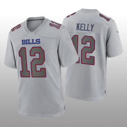 B.Bills #12 Jim Kelly Gray Atmosphere Game Retired Player Jersey Football Stitched American Jerseys - Main View