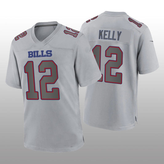 B.Bills #12 Jim Kelly Gray Atmosphere Game Retired Player Jersey Football Stitched American Jerseys - Main View