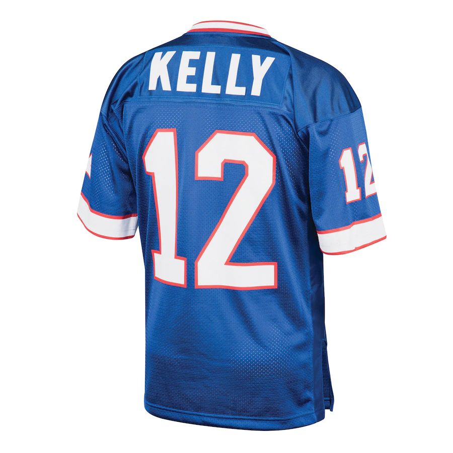 B.Bills #12 Jim Kelly Mitchell & Ness Royal 1994 Authentic Throwback Retired Player Jersey Football Stitched American Jerseys - Main View