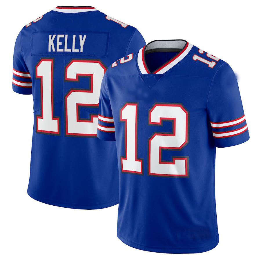 B.Bills #12 Jim Kelly Mitchell & Ness Royal Big & Tall 1990 Retired Player Replica Jersey Football Stitched American Jerseys - Main View