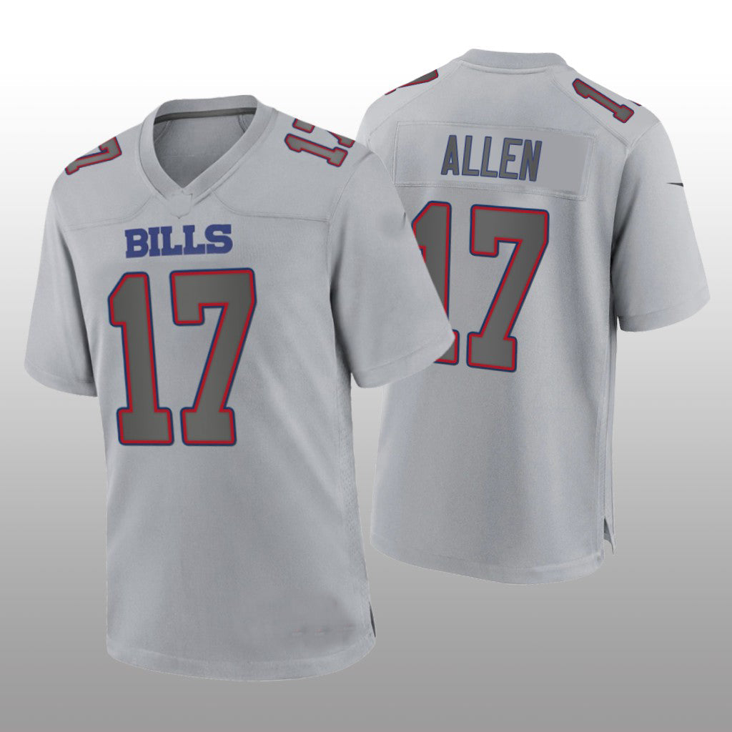 B.Bills #17 Josh Allen Gray Atmosphere Game Jersey Football Stitched American Jerseys - Main View