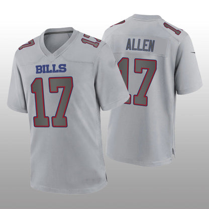 B.Bills #17 Josh Allen Gray Atmosphere Game Jersey Football Stitched American Jerseys - Main View