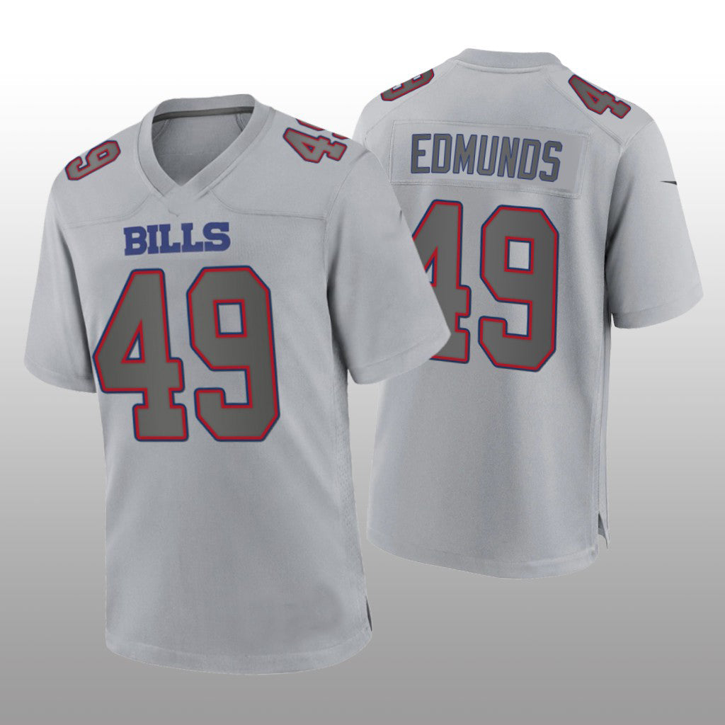 B.Bills #49 Tremaine Edmunds Gray Atmosphere Game Jersey Football Stitched American Jerseys - Main View