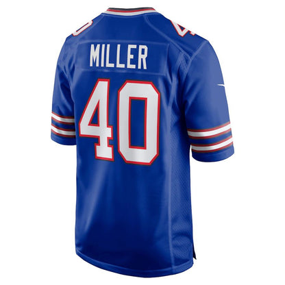 B.Bills #40 Von Miller Royal Game Jersey Football Stitched American Jerseys - Main View