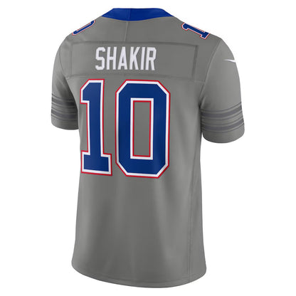 B.Bills #10 Khalil Shakir Gray Nickel City Vapor F.U.S.E. Stitched Limited Football Jersey - Main View