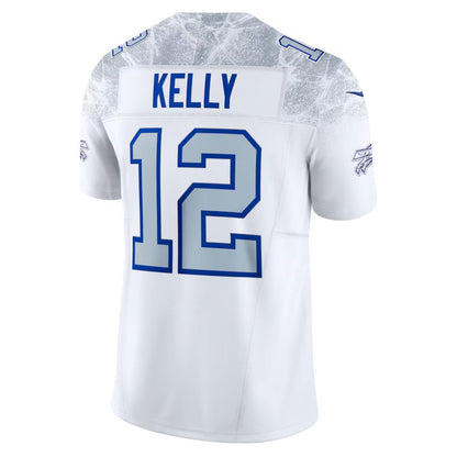B.Bills #12 Jim Kelly 2025 Rivalries Collection Retired Player Limited Jersey - White Football Stitched American Jerseys - Main View