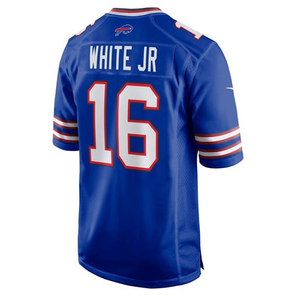 B.Bills #16 David White Jr. Royal Team Game Football Stitched American Jerseys - Main View