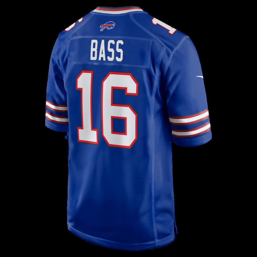 B.Bills #16 Tyler Bass Royal Team Game Football Stitched American Jerseys - Main View