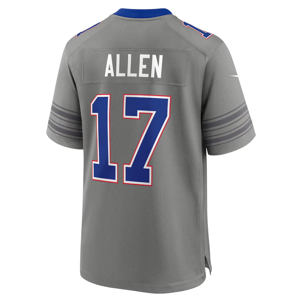 B.Bills #17 Josh Allen Gray Nickel City Game Football Jersey - Main View