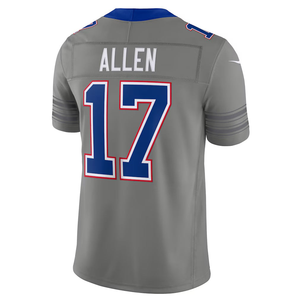 B.Bills #17 Josh Allen Gray Nickel City Vapor F.U.S.E. Stitched Limited Football Jersey - Main View