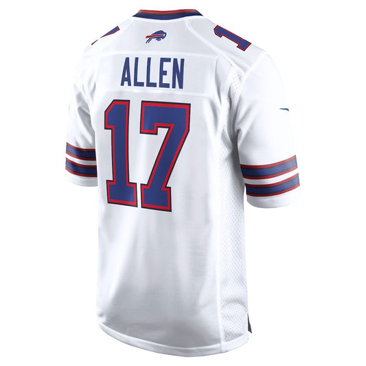 B.Bills #17 Josh Allen White White Game Player Stitched Football American Jersey - Main View