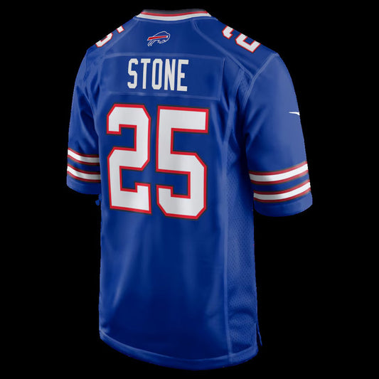 B.Bills #25 Geno Stone Royal Team Game Football Stitched American Jerseys - Main View