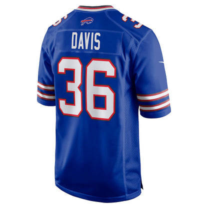 B.Bills #36 Caden Davis Royal Team Game Football Stitched American Jerseys - Main View