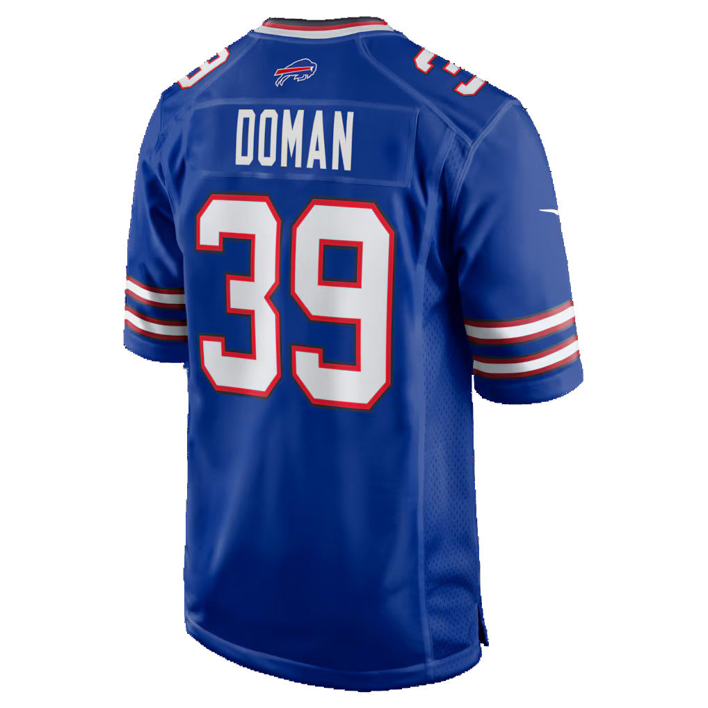 B.Bills #39 Tommy Doman Royal Team Game Stitched Football American Jersey - Main View