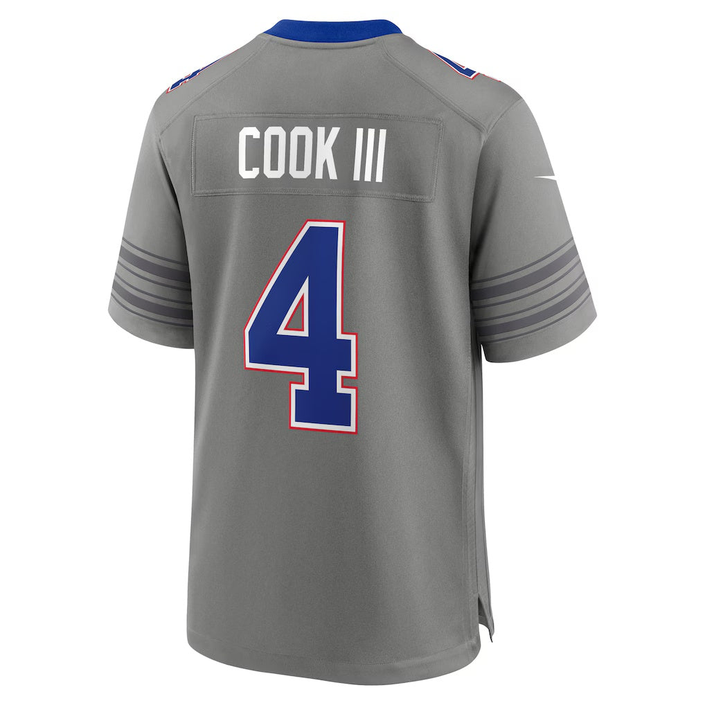 B.Bills #4 James Cook III Gray Nickel City Game Football Jersey - Main View