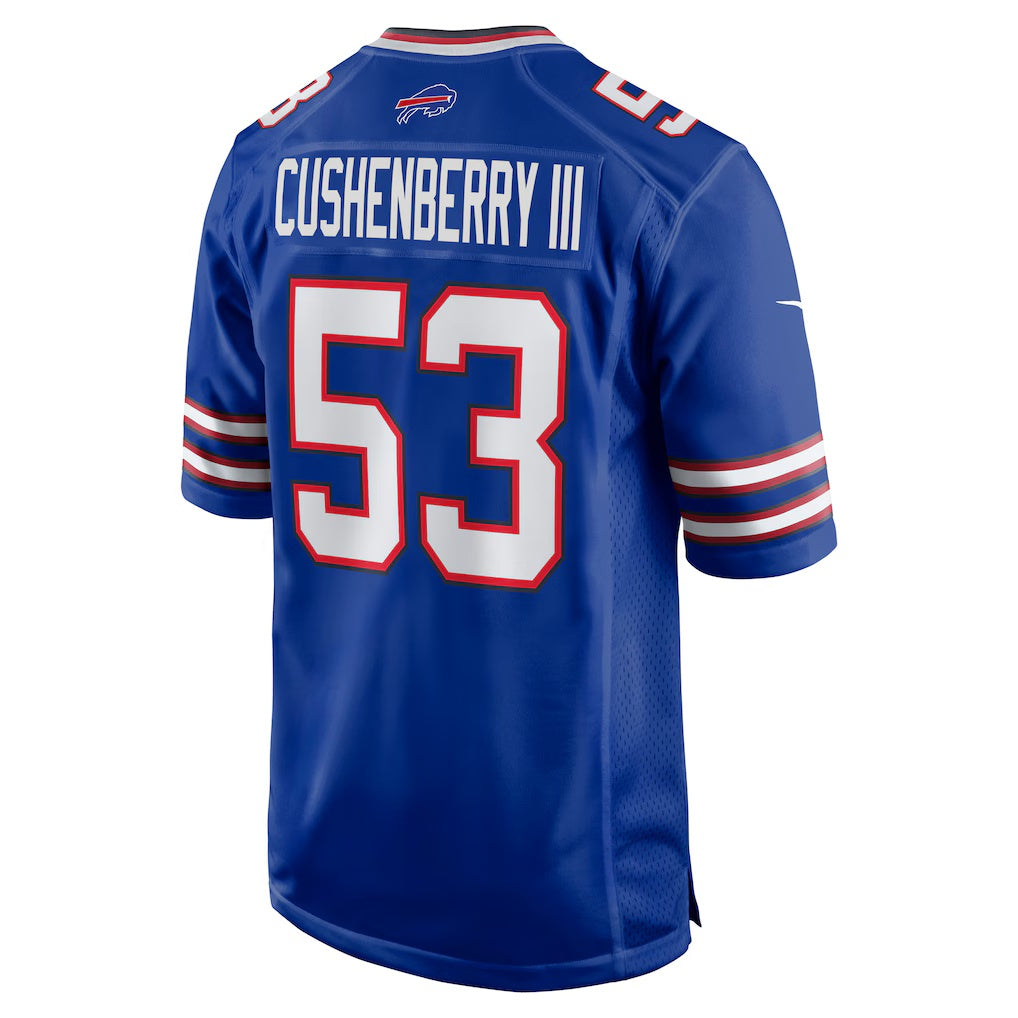 B.Bills #53 Lloyd Cushenberry III Royal Team Game Stitched Football American Jersey - Main View