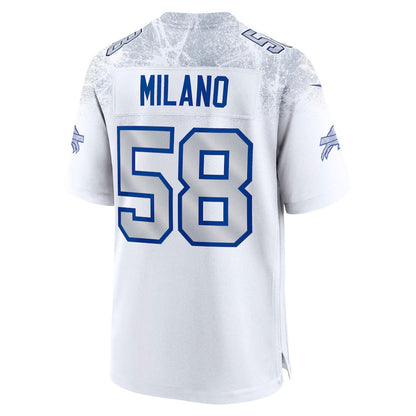 B.Bills #58 Matt Milano 2025 Rivalries Collection Game Jersey - White Football Stitched American Jerseys - Main View