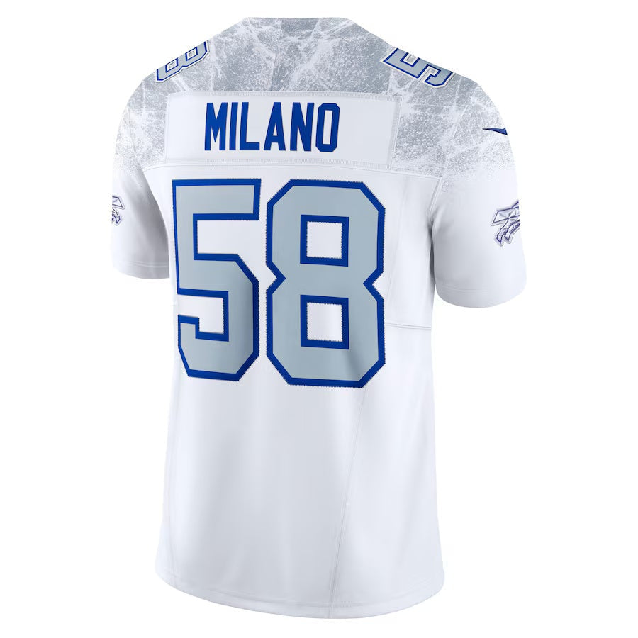 B.Bills #58 Matt Milano 2025 Rivalries Collection Limited Jersey - White Football Stitched American Jerseys - Main View