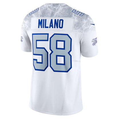 B.Bills #58 Matt Milano 2025 Rivalries Collection Limited Jersey - White Football Stitched American Jerseys - Main View