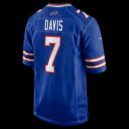 B.Bills #7 Ray Davis Royal Team Game Football Stitched American Jerseys - Main View