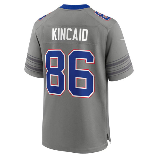 B.Bills #86 Dalton Kincaid Gray Nickel City Game Football Jersey - Main View