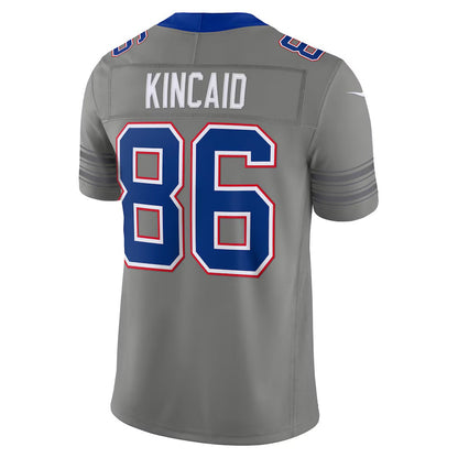 B.Bills #86 Dalton Kincaid Gray Nickel City Vapor F.U.S.E. Stitched Limited Football Jersey - Main View