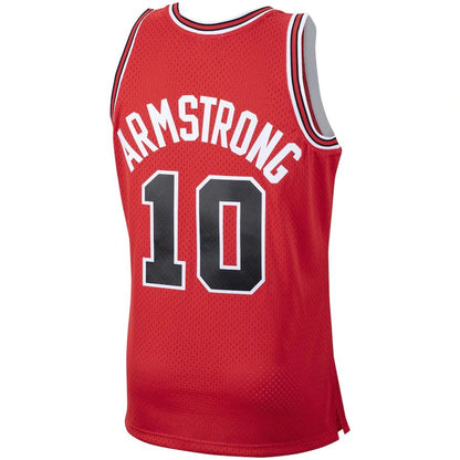 C.Bulls #10 B.J. Armstrong Mitchell & Ness 1990-91 Hardwood Classics Swingman Jersey Scarlet Stitched American Basketball Jersey - Main View