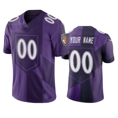Custom B.Ravens Purple Vapor Limited City Edition Jersey Stitched American Football Jerseys - Main View
