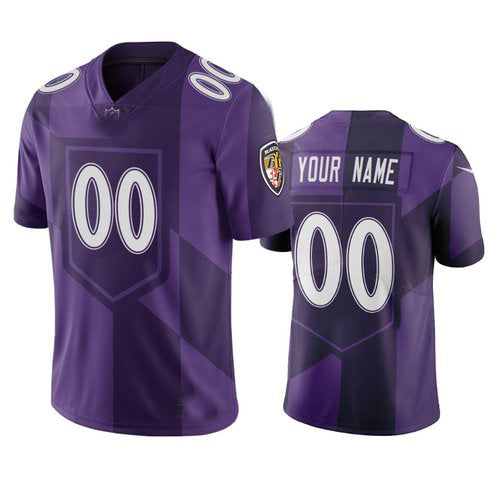 Custom B.Ravens Purple Vapor Limited City Edition Jersey Stitched American Football Jerseys - Main View