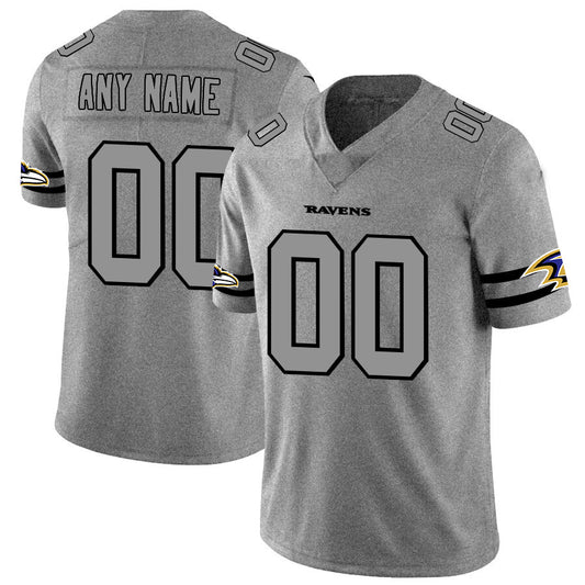Custom B.Ravens 2019 Gray Gridiron Gray Vapor Untouchable Limited Jersey American jersey Stitched American Football Jerseys - Main View