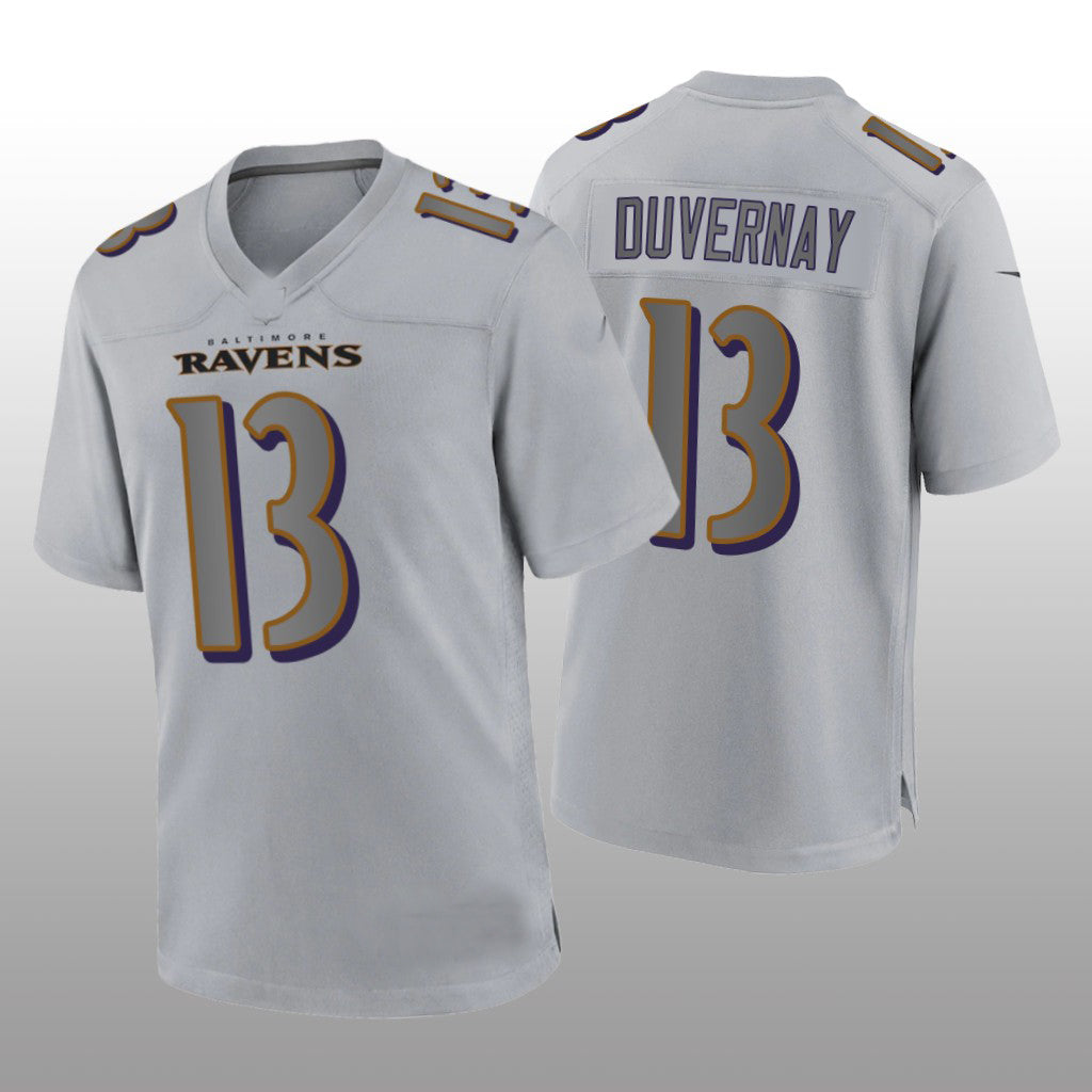 B.Ravens #13 Devin Duvernay Gray Atmosphere Game Jersey Stitched American Football Jerseys - Main View